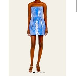 Bronx and Branco Maraya Sky Blue Sequin Corset Mini Dress.